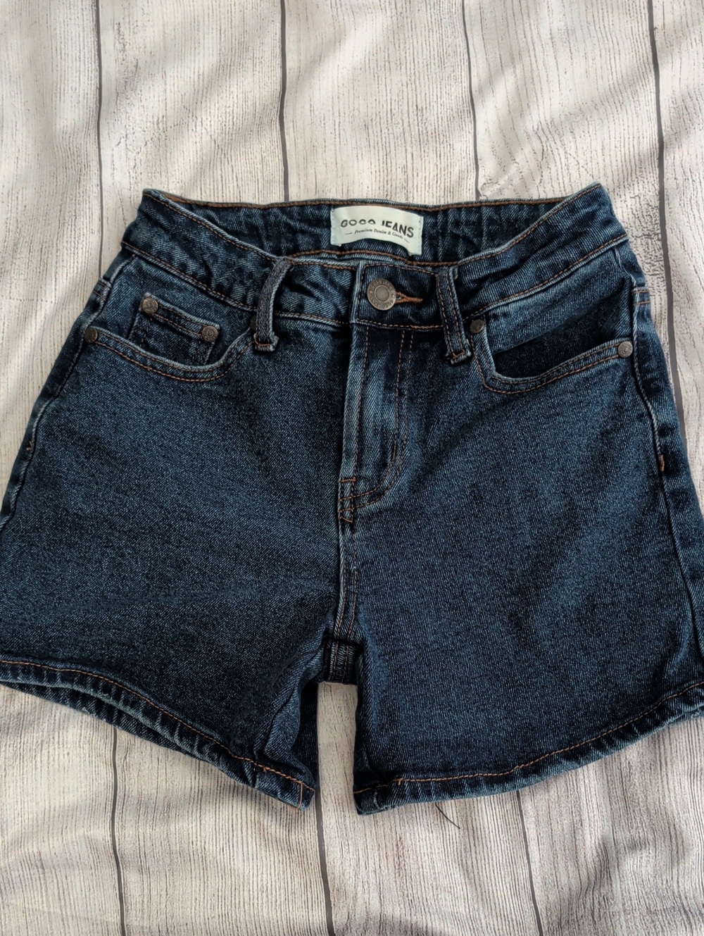 GOGO Dark Blue High-Waist Denim Shorts